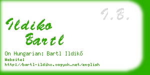 ildiko bartl business card
